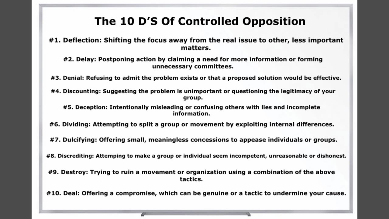 The 10 D's Of Controlled Opposition