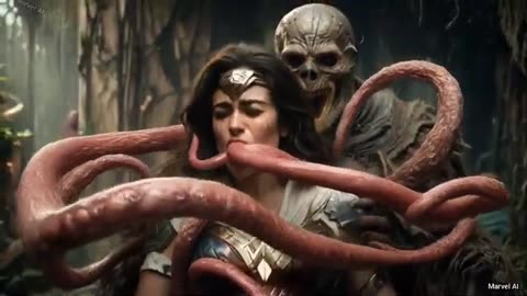 Octopus Queen Enters Wonder woman's Mouth