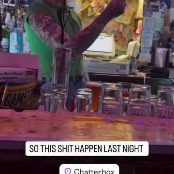 Tranny bartender threatens violence against Trump supporter.