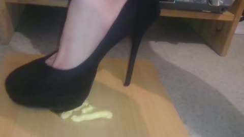 Smashing Cheese Under High Heels