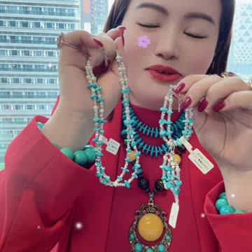 250616-8 Turquoise & Pearl Set: Monet’s Blue Pearl Poem on Canvas