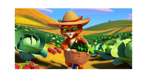 Ginger Cat’s Farm Day Adventure! 🐾🥬🚴‍♂️
