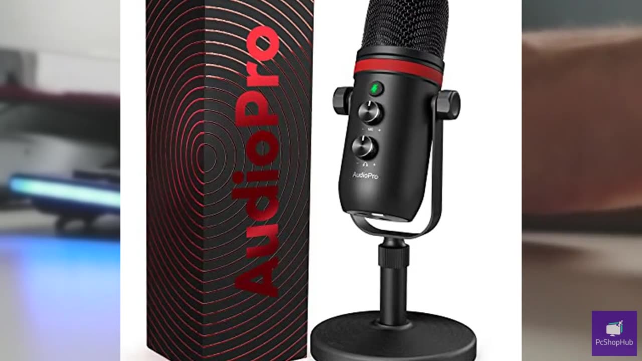 AUDIOPRO USB Microphone, Computer Condenser Gaming Mic for PC/Laptop/PS4/5, Head