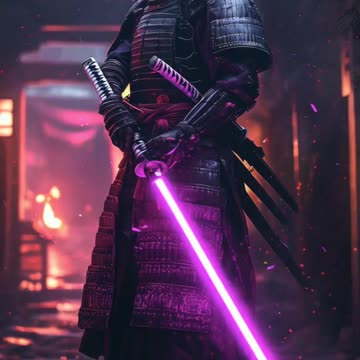 samurai with lightsaber