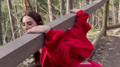 Sexy hot girl in forest