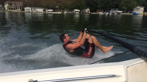 Barefoot Skiing Ends With More Than a Nose Full of Water
