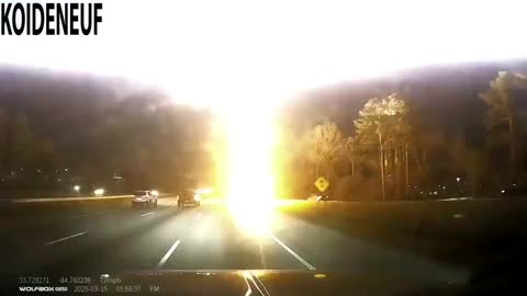 Close lightning strike caught on dash cam.