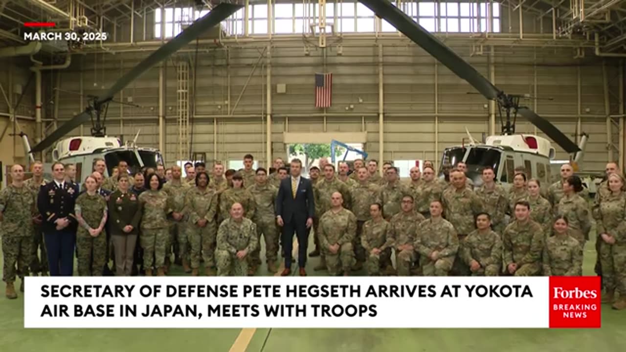 SecDef Pete Hegseth Meets with Troops at Yokota Air Base in Japan