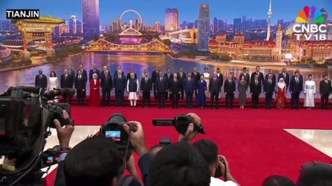 Family photo for the Shanghai Cooperation Organization (SCO) summit starting in Tianjin, China.