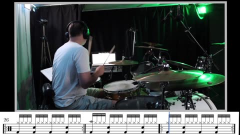 BE 🎵 Muse – Panic Station | Drum Cover + Partition Batterie (Scrolling Shee