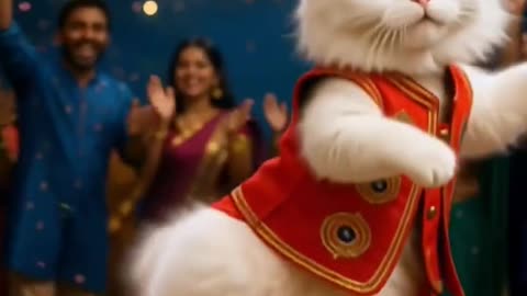 Cute cat funny dance