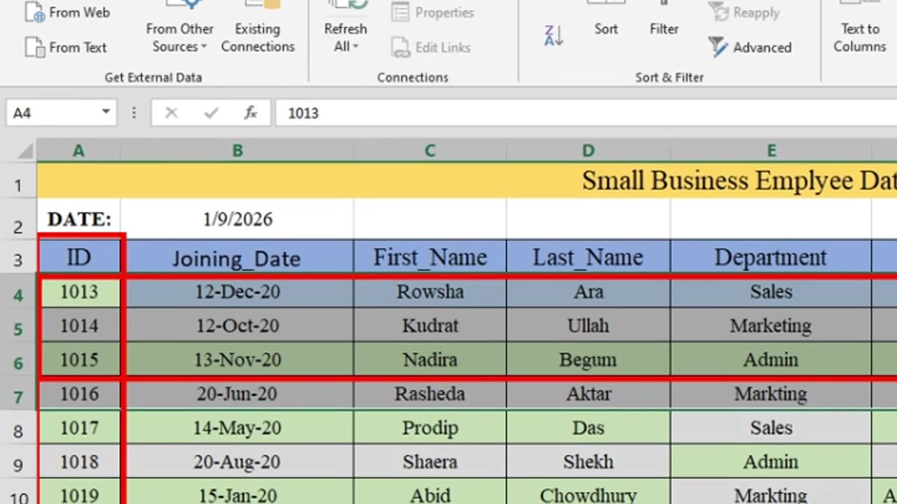 Excel ডাটা সাজান ১ ক্লিকে 😱 | Sort A to Z Trick