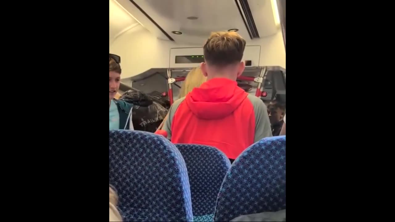 Kids on Translink train