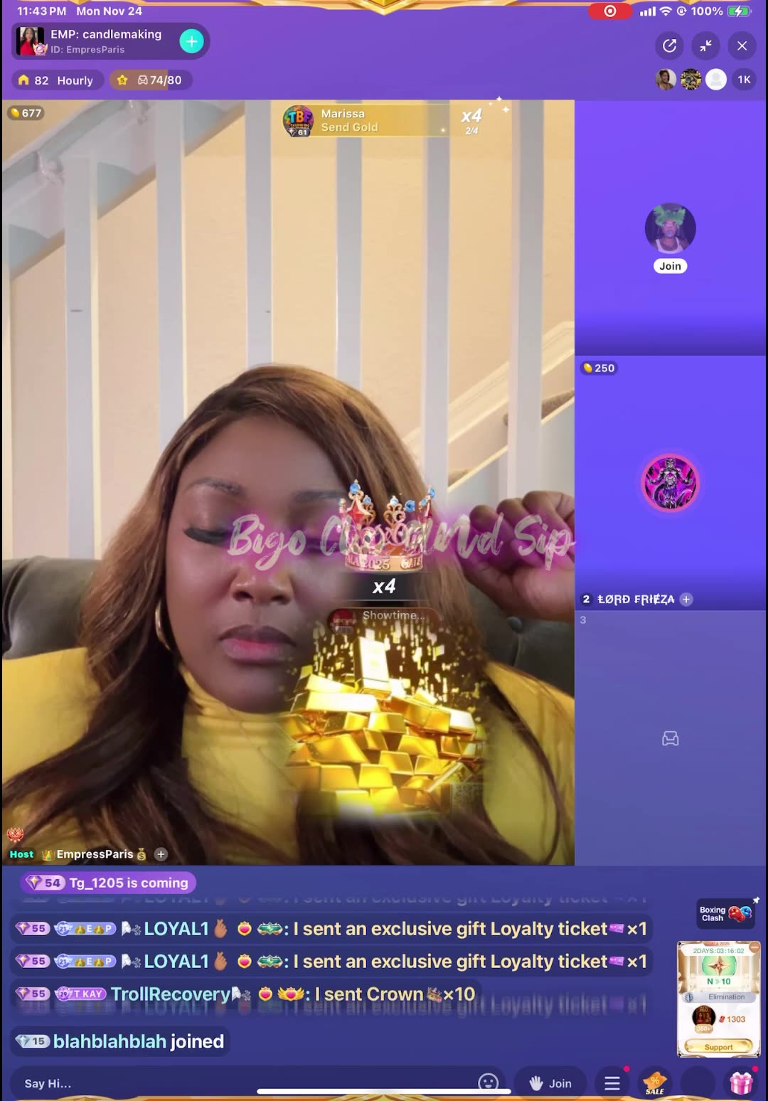 Empress reacts to being added to a team pk with Supa DreBaby n Ms Diverse 11/24/25 #bigoclipandsip