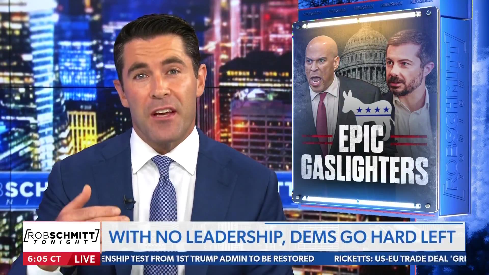 Rob Schmitt on Sen. Cory Bookers outrage over Dems weakness