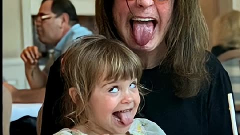 Ozzy Osbourne & Tiny Tot: Cutest Grandfather-Granddaughter Scene Ever! #scary #crazy #rock #music