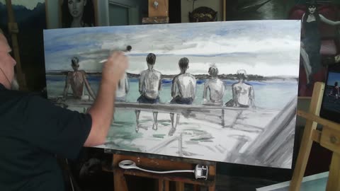 first transparents and darks on new painting