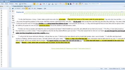 BIBLE STUDY PSALMS 65 And 66
