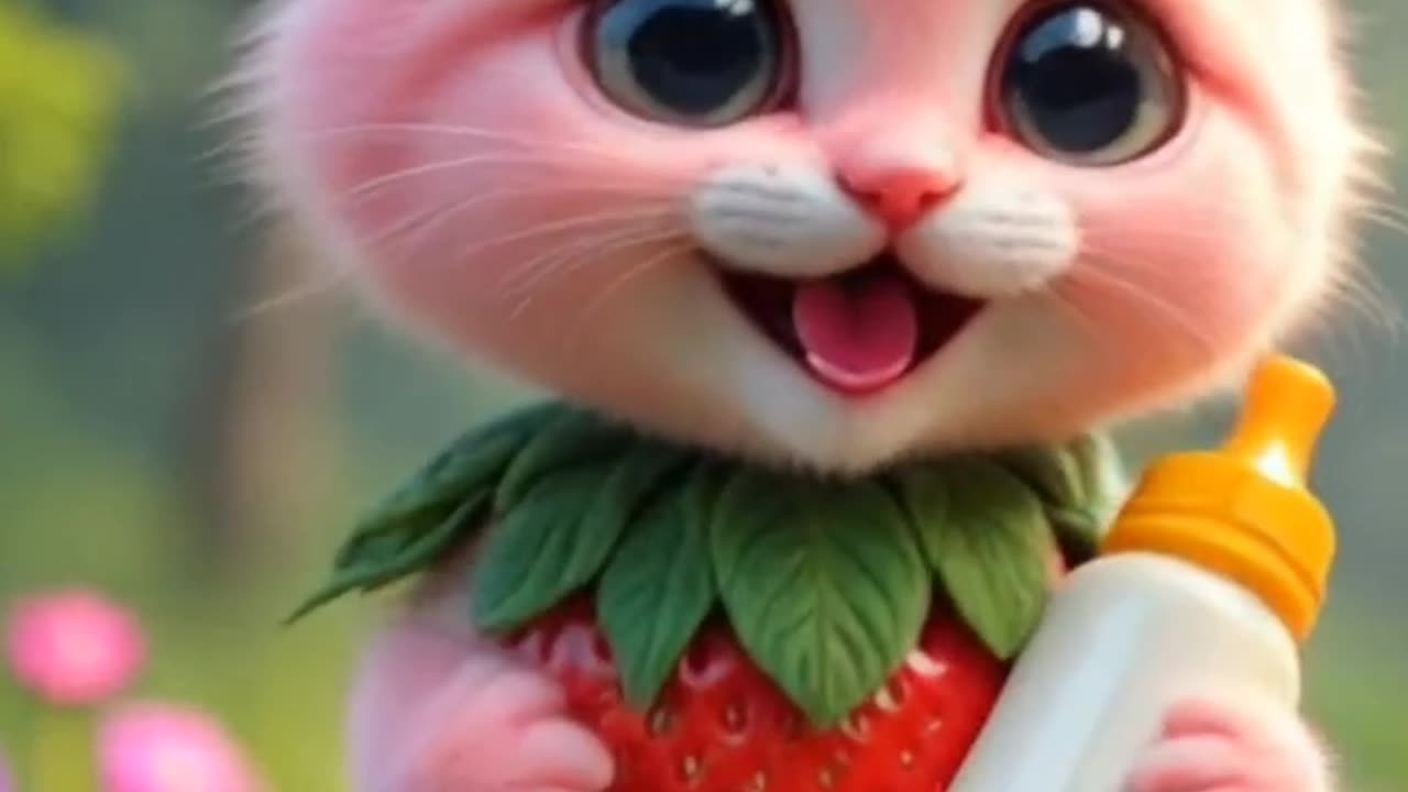 Cutest Strawberry Cat Ever! 🍓🍼 | So Adorable You’ll Watch It Twice!