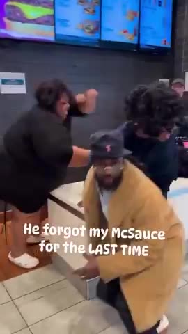 Huge sheboon negress cat 5 chinpout at McDonald's