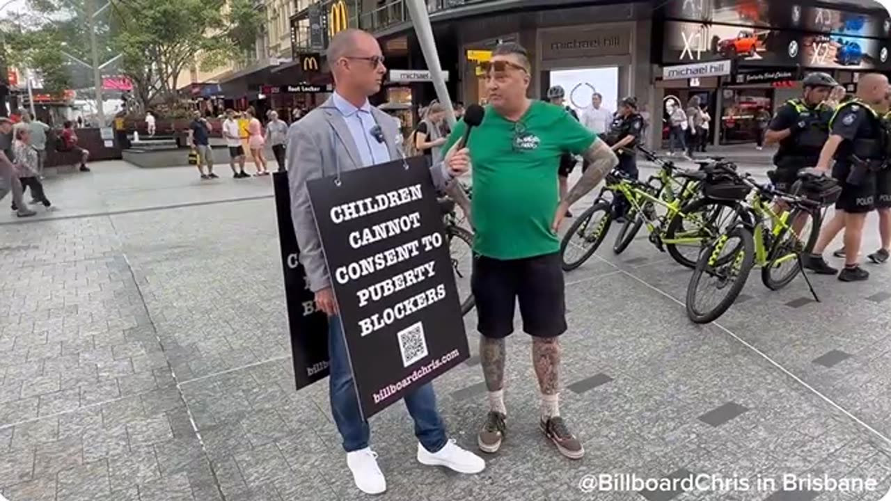 Transactivist Approaches Billboard Chris to Argue for Childhood Puberty Blockers