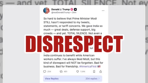 Fact Check: Donald Trump Did NOT Post About 'Disrespect' From Indian PM Narendra Modi
			