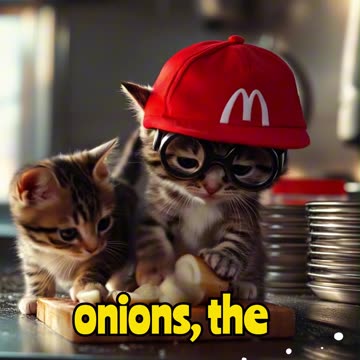 Kittens Working at McDonald’s?! #fyp #kitten #mcdonalds #short