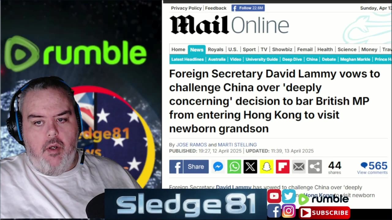 British MP Bared from Hong Kong