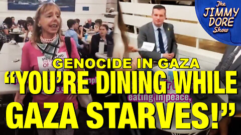 Code Pink Crashes Capitol Hill Cafeteria - CONFRONTS Diners Over Gaza Starvation