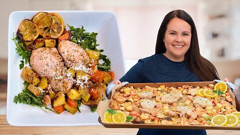 QUICK & EASY SPRING Dinners Your Family Will LOVE | Lemon Garlic Sheet Pan Chicken