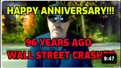 WALL STREET CRASHED 96 YEARS AGO THIS FRIDAY - JUST SAYIN...