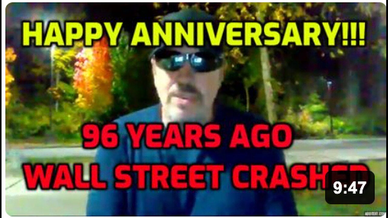 WALL STREET CRASHED 96 YEARS AGO THIS FRIDAY - JUST SAYIN...