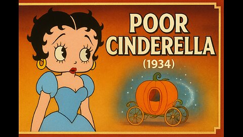 Portrait Format Betty Boop in Poor Cinderella Vintage 1930s Cartoon Magic