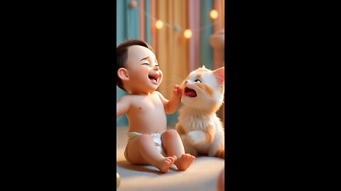 Baby and cat