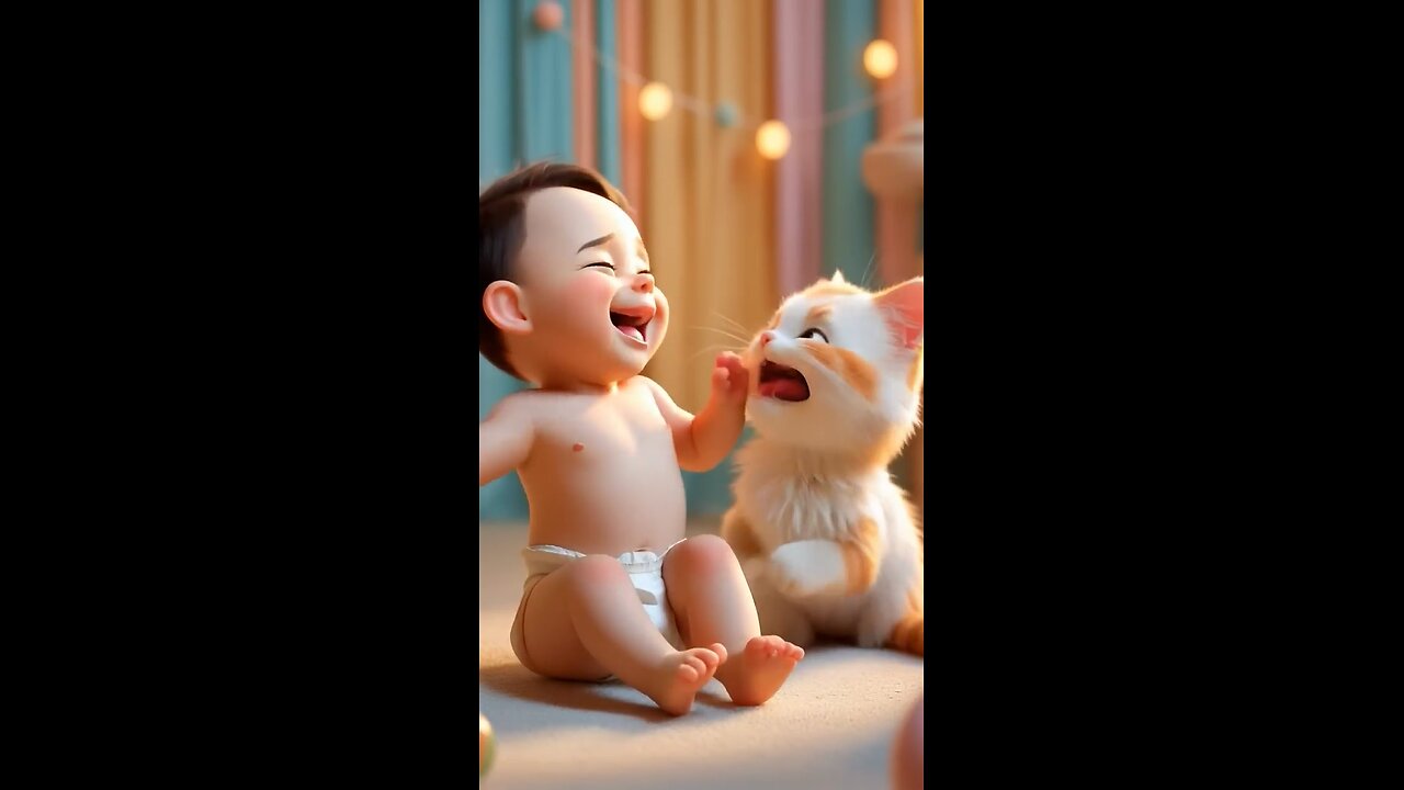 Baby and cat
