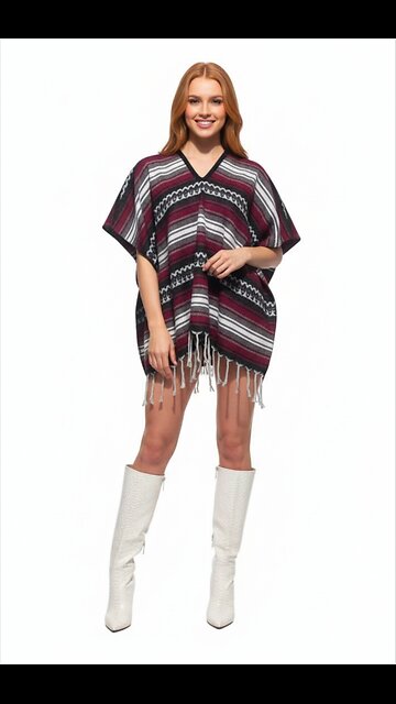 🦃🌨️🍾🎄🕎🎇☃️♥️ BURGANDY♥️Sharpshooter Clint Eastwood Style Western Party Poncho♥️