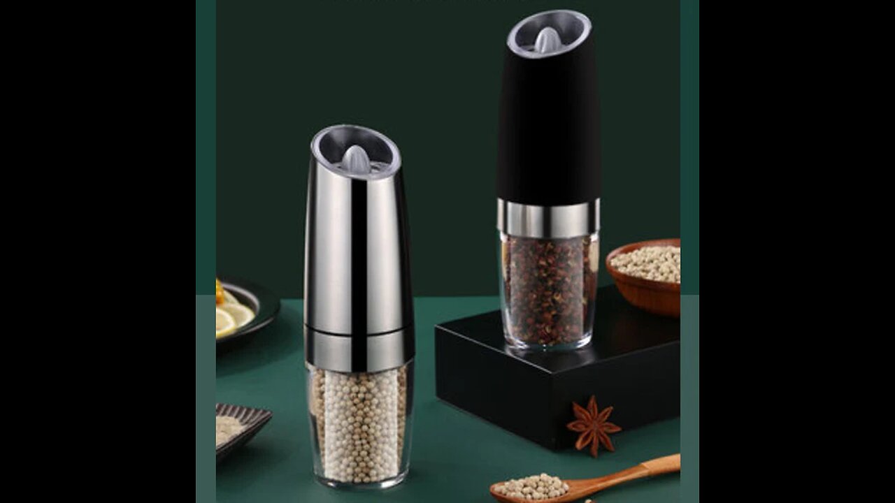 Electric Salt and Pepper Grinder, with Adjustable and Auto On_Off Design, for Pepper, Salt, Bean