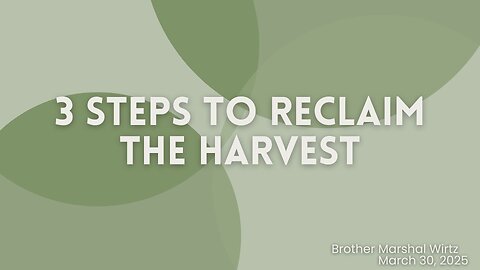 3 Steps to Reclaim the Harvest