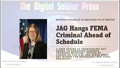 JAG Hangs FEMA Criminal Ahead of Schedule