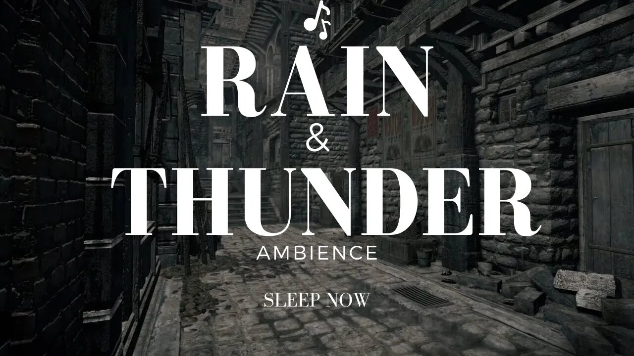 Heavy Rain & Thunder Ambience Stonecutter's Court