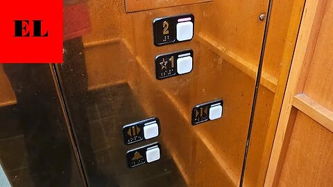 Shiny Brass Schindler 300A Hydraulic Elevator - Rubicon Lake Front Office (Gainesville, GA)