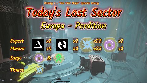 Destiny 2: 3-17-25 Perdition is the Lost Sector. Void/Strand Surge.