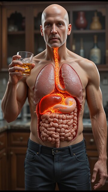 Inside Your Body: 3D Animation of Alcohol Digestion & Liver Damage #humanbody #3danimation #shorts
