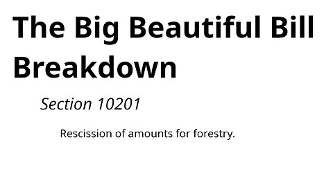 SECTION OVERVIEW - Forest Service Funding Cuts