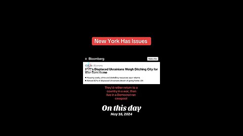 Flashback: When Ukraine refugees wanted to leave NYC because of how disgusting it is…