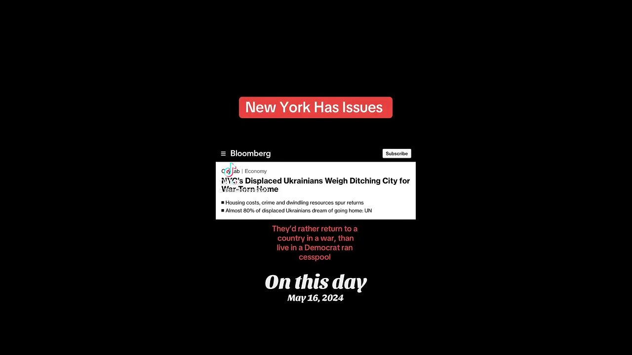 Flashback: When Ukraine refugees wanted to leave NYC because of how disgusting it is…