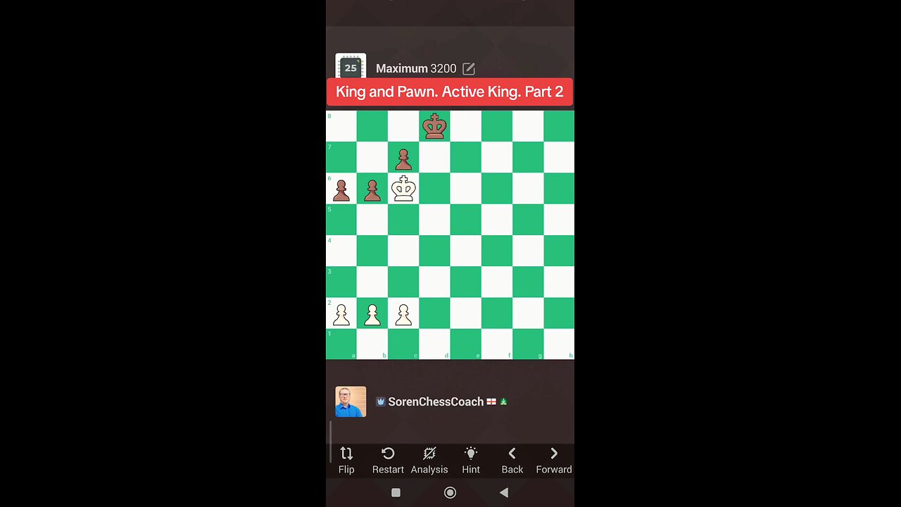 King and Pawn Endgame. Active King. Part 2