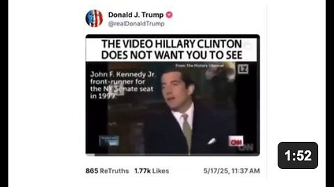 President Trump has posted a video about the Clinton body count on his Truth Social account