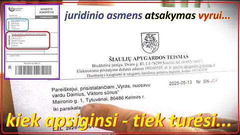 ŠIAULIŲ [APYGARDOS TEISMO] PIRMININKO - POŠKAUS GRAŽVYDO - atsakymas vyrui