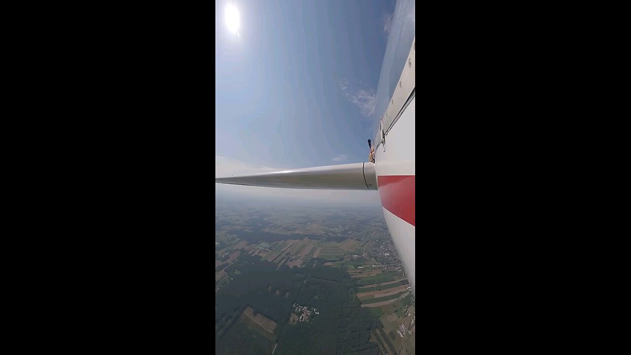 Sky diver sits on plane wing 🪽
